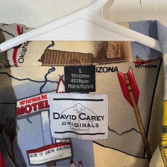 David Carey Originals Shirt Mens Large Route 66 Hawaiian Aloha Button Front - Picture 3 of 6